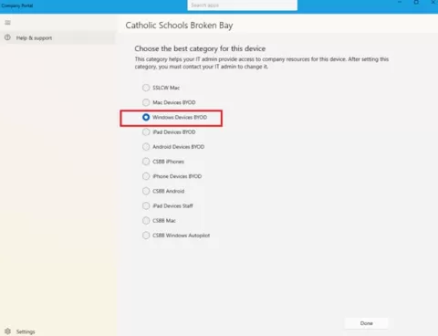 Device choice