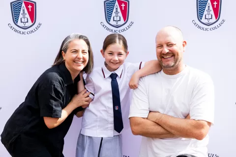 Parent Amy, student Arla and Parent Gareth