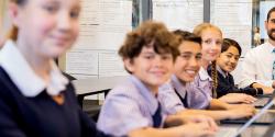 students with teacher